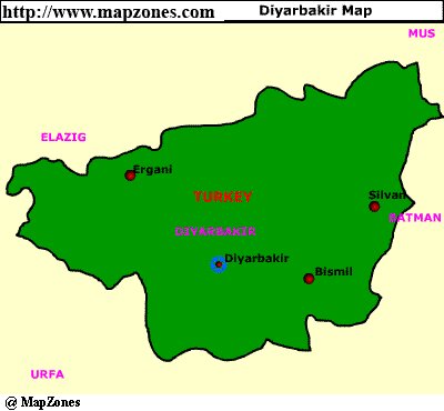 Map of Diyarbakir