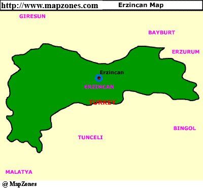 Map of Erzincan