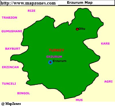 Map of Erzurum