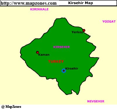 Map of Kirsehir