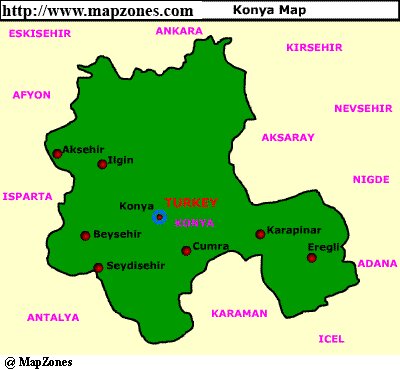 Map of Konya