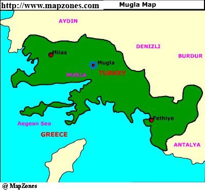 Map of Mugla