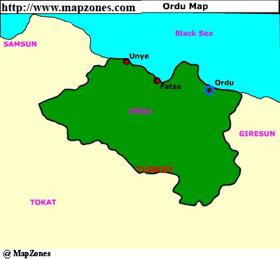 Map of Ordu