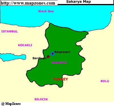 Map of Sakarya