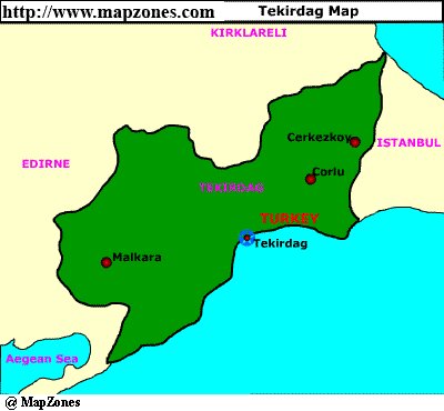 Map of Tekirdag