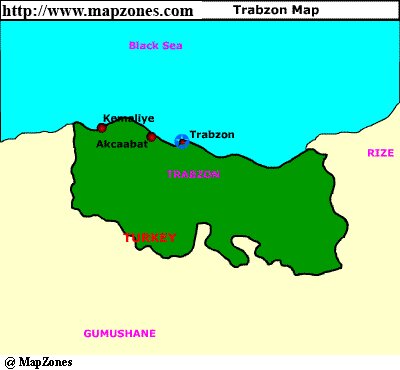 Map of Trabzon