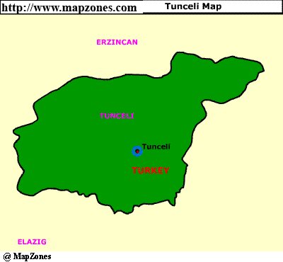 Map of Tunceli
