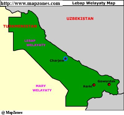 Map of Lebap_welayaty