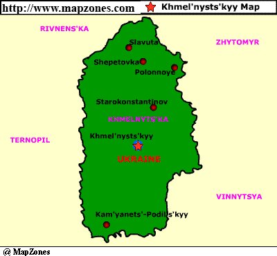 Map of Khmelnystskyy