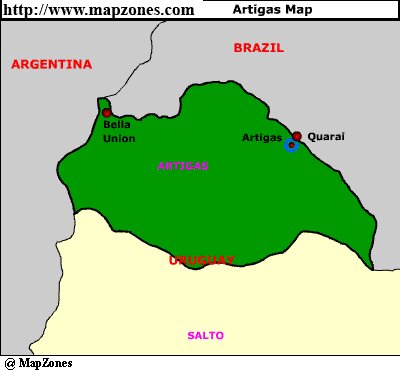 Map of Artigas