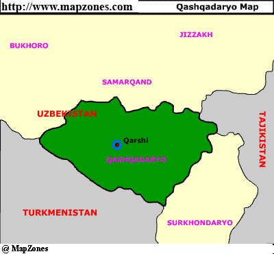 Map of Qashqadaryo