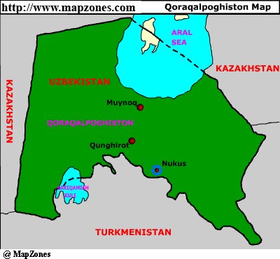 Map of Qoraqalpoghiston