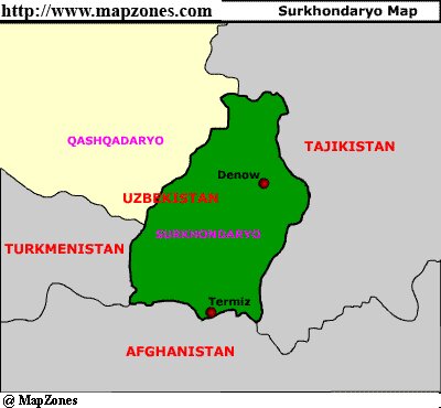 Map of Surkhondaryo