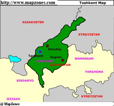 Map of Toshkent