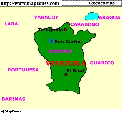 Map of Cojedes