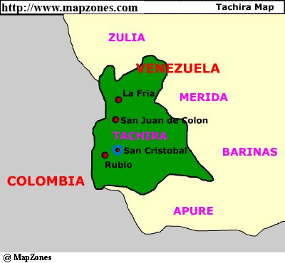 Map of Tachira