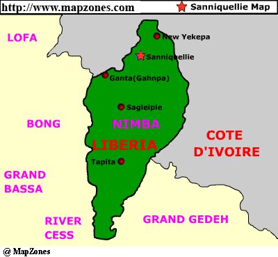 Map of Sanniquellie