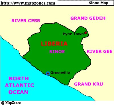 Map of Sinoe