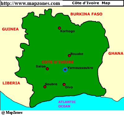Cote d'Ivoire Map